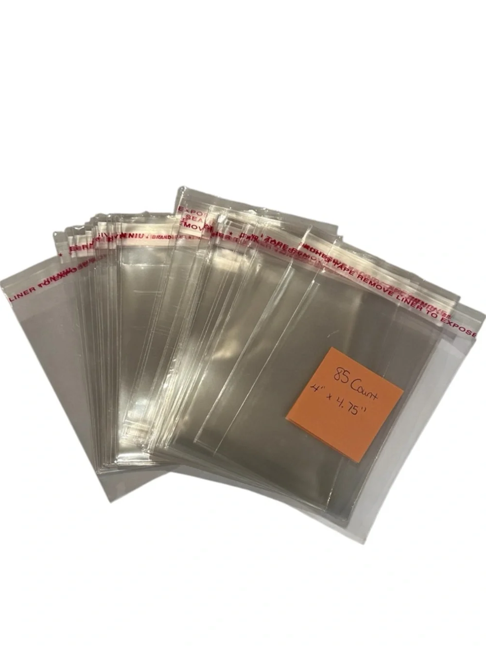 Clear Reclosable Plastic Bags with Red Resealable Tape - 85 Pack